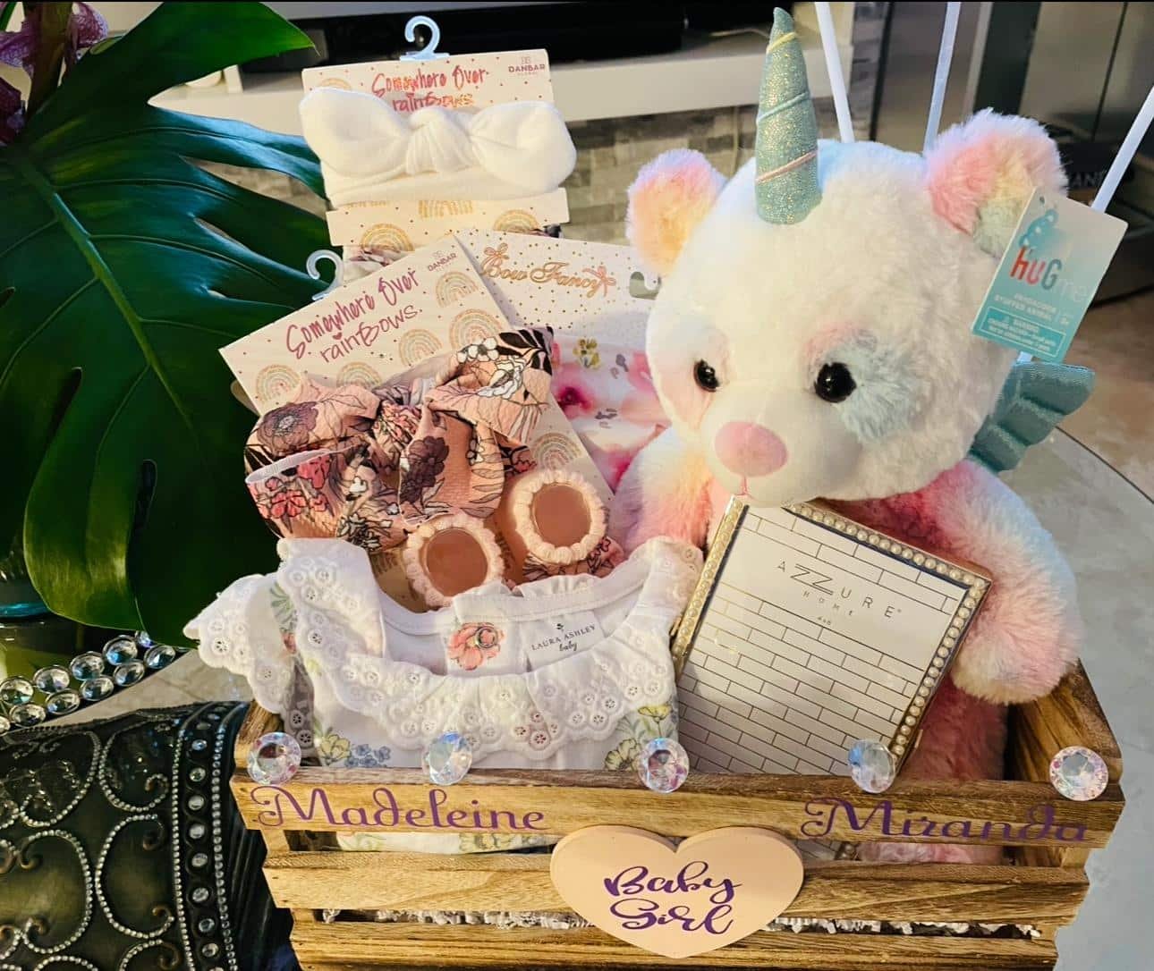 Personalize gift for a femenine baby a cute teddy bear 